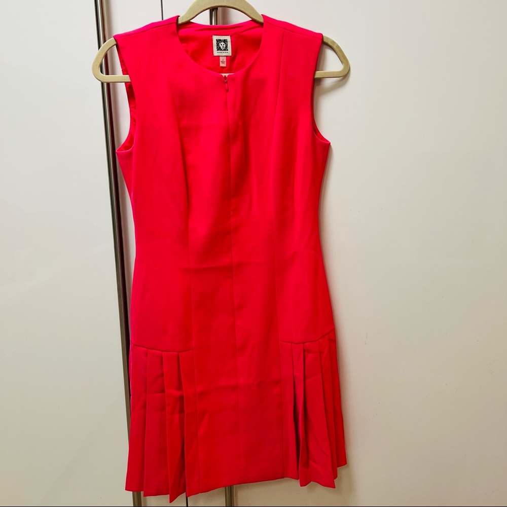 NWOT Anne Klein Dress Sleeveless Polyester Lined in Hot Pink Size 2